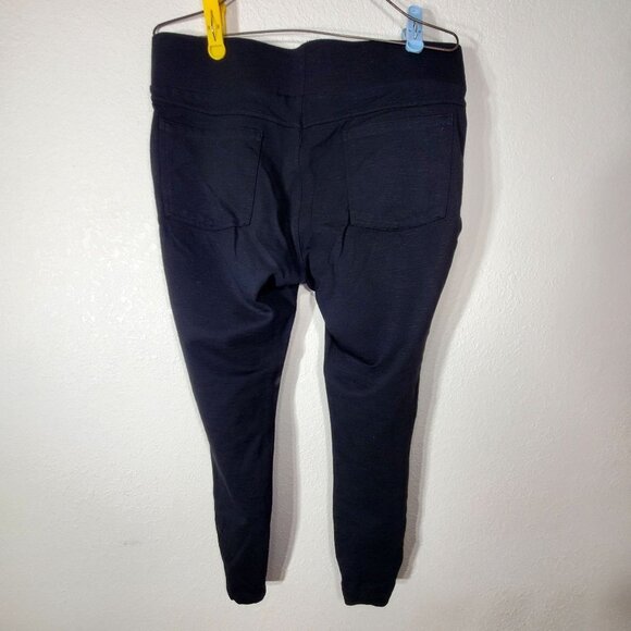 Matty M Women's Size XL Black High Rise Ponte Slub Slimming Legging Pockets - Picture 2 of 6